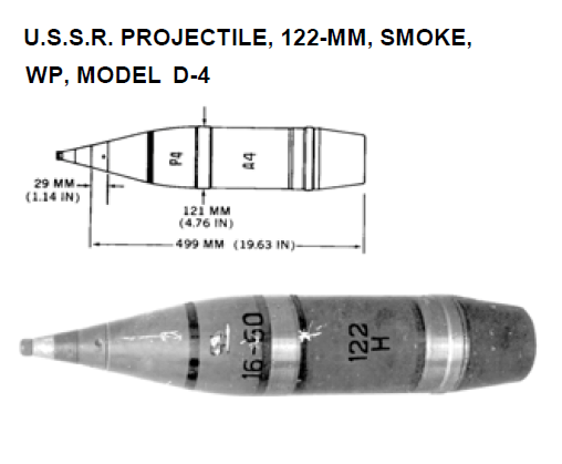 D-4 122mm WP smoke projectile (RUS)